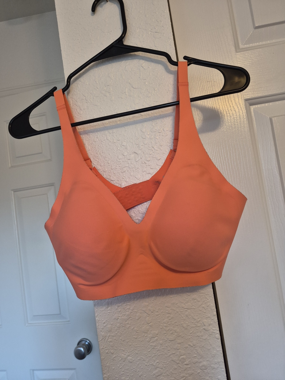 knix Coral-Orange Seamless Bralette